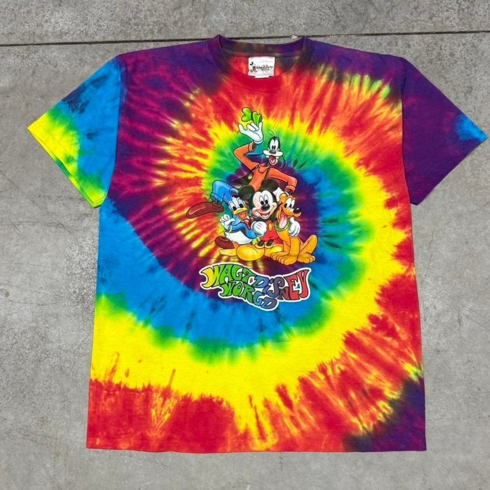 Vintage Disney Tye Dye Streetwear Shirt Sz Large